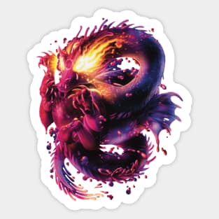 Purple Dragon Fire Sticker